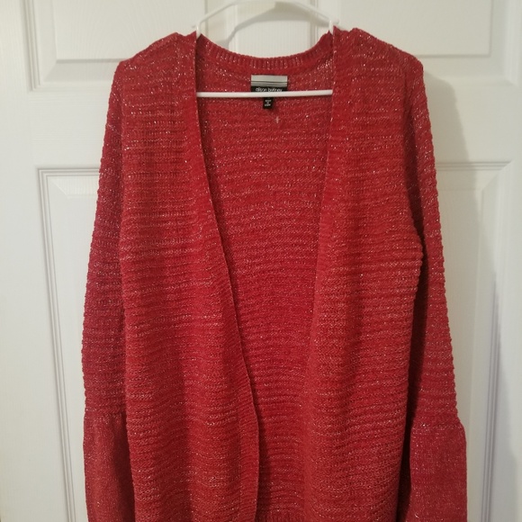Allison Brittney Cardigan NWOT Small Red Shimmer - Picture 1 of 6